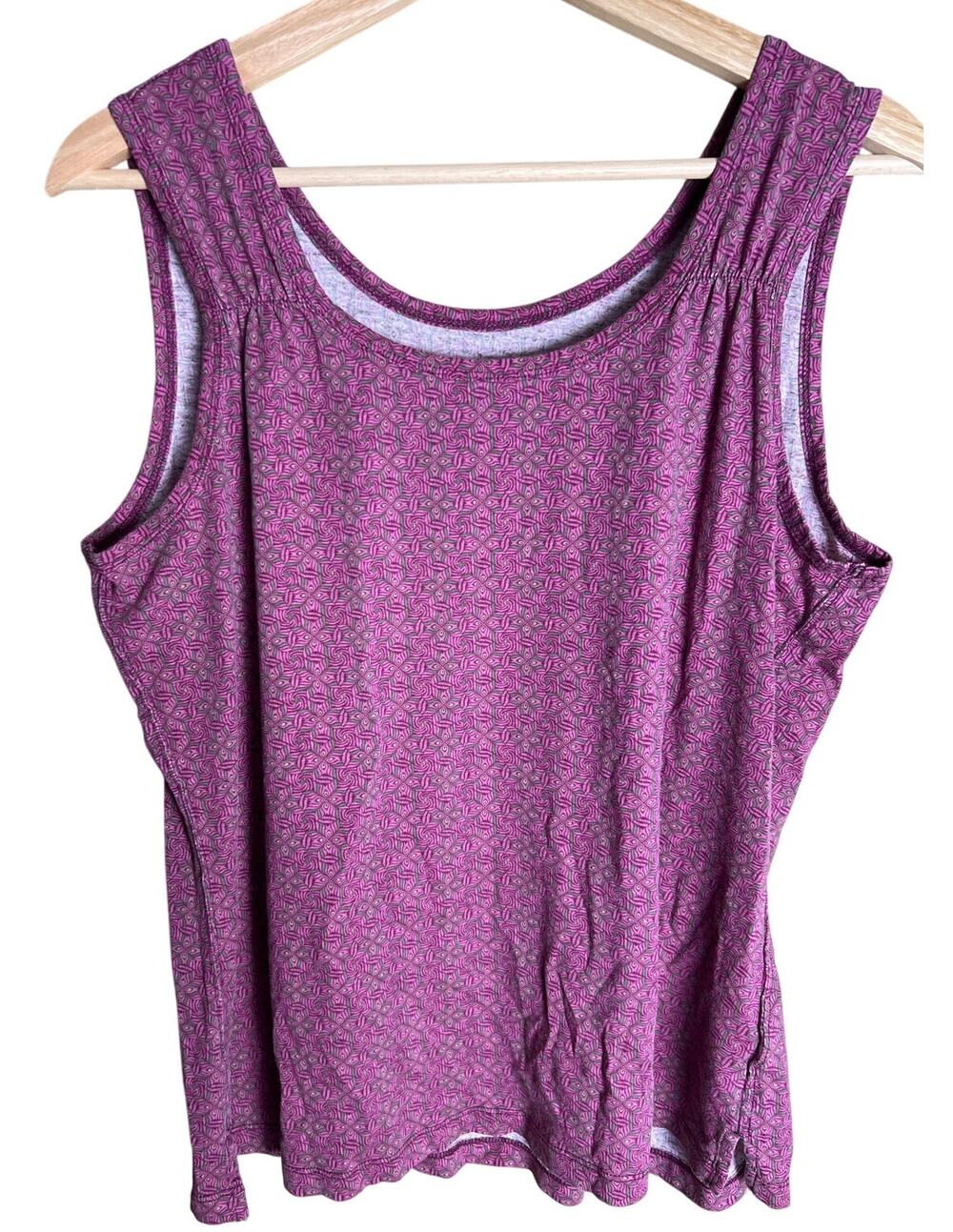 Royal Robbins XL 100% Cotton Purple Floral Tank